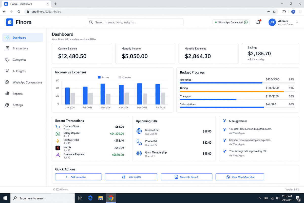 Finora — AI Personal Finance Management
